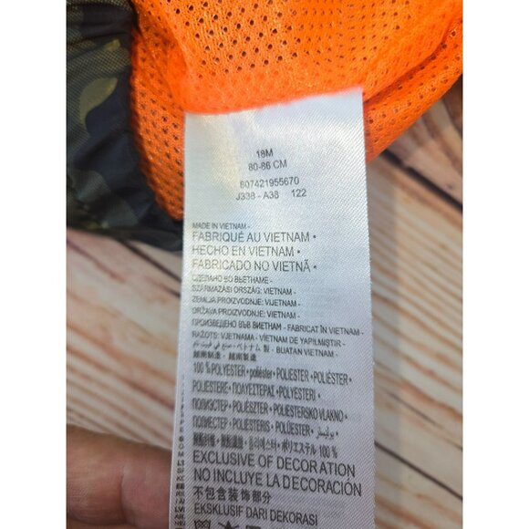 Baby Nike Camo Hooded Jacket 18M Camouflage "Just Do It" Windbreaker - Picture 5 of 6